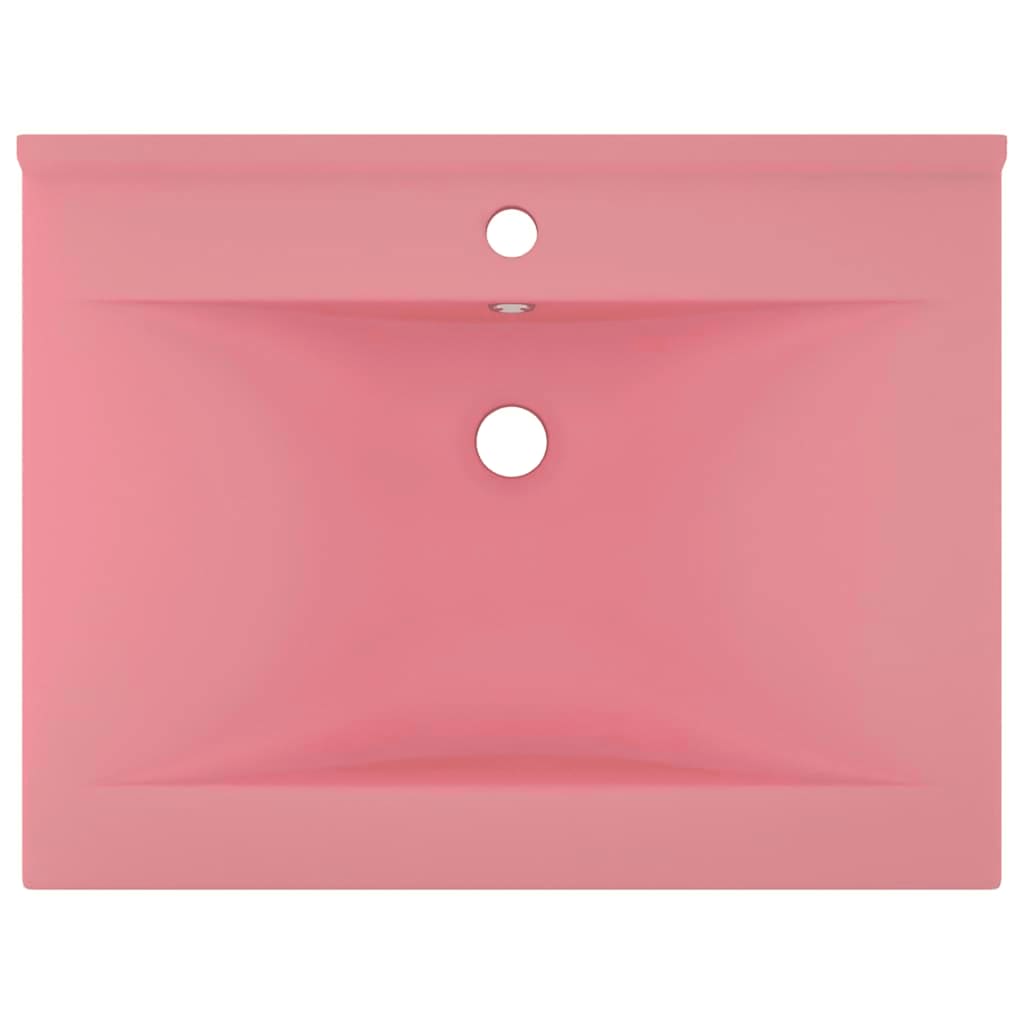 VIDAXL WASHBAIN mit TAP -Loch 60x46 cm Keramik Sole Pink