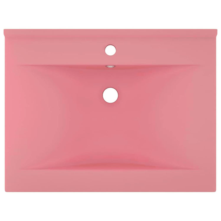 VIDAXL WASHBAIN mit TAP -Loch 60x46 cm Keramik Sole Pink