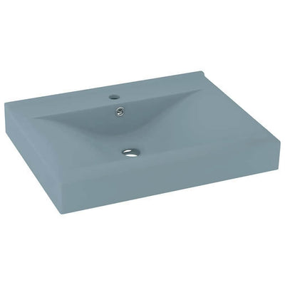 Vidaxl -Waschbecken mit Tap -Loch 60x46 cm Keramik Matt Hellblau