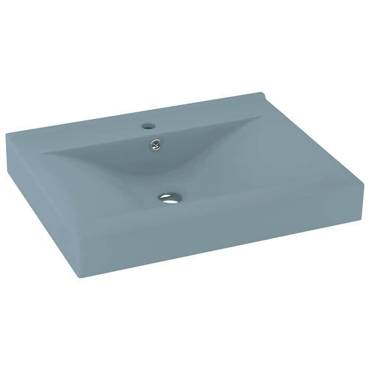 Vidaxl -Waschbecken mit Tap -Loch 60x46 cm Keramik Matt Hellblau