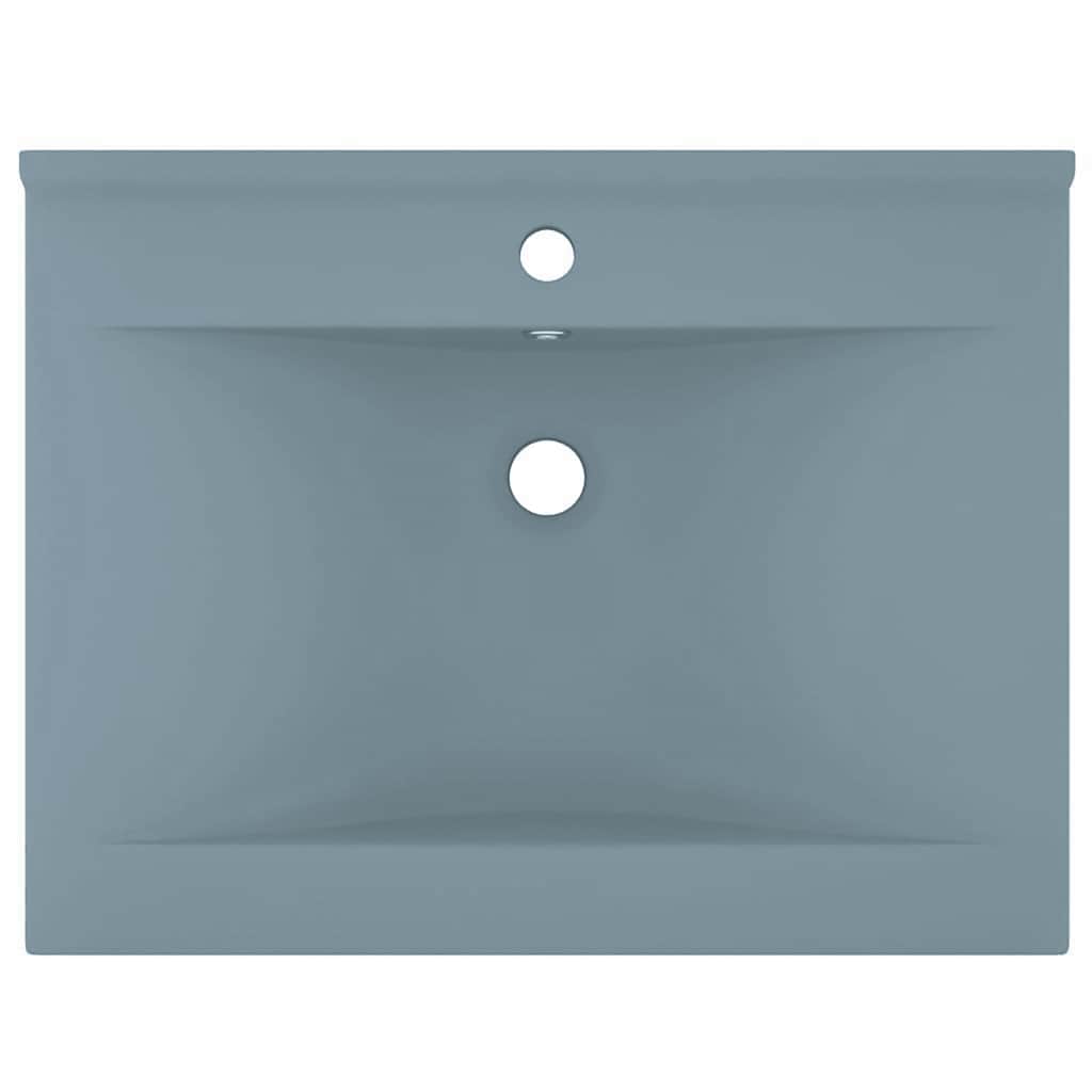 Vidaxl -Waschbecken mit Tap -Loch 60x46 cm Keramik Matt Hellblau