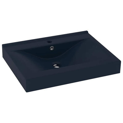 Vidaxl -Waschbecken mit Tap -Loch 60x46 cm Keramikmatte dunkelblau