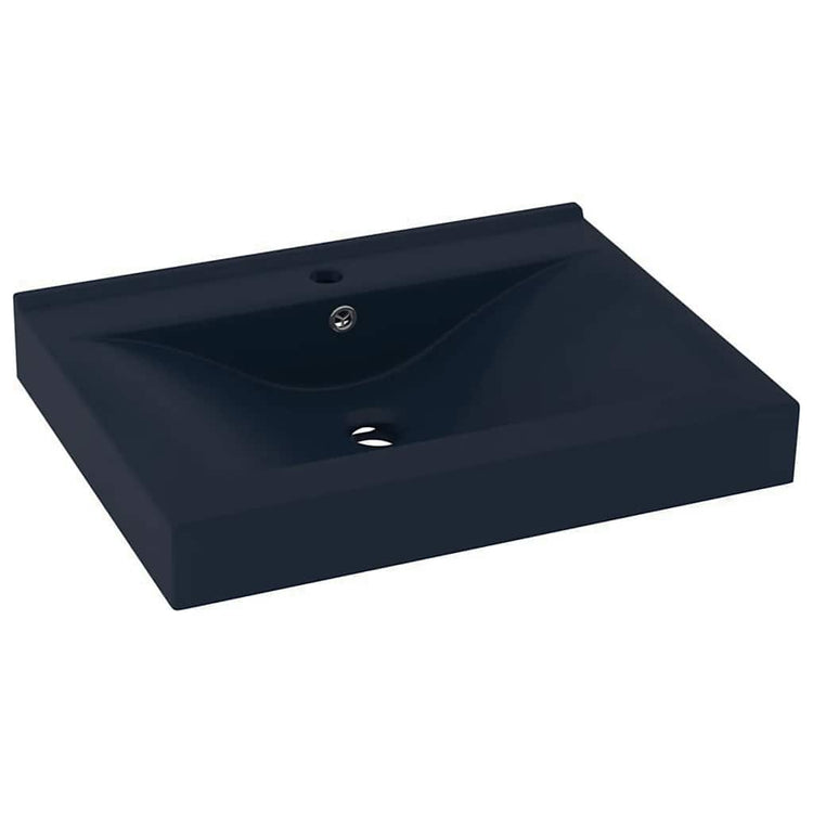 Vidaxl -Waschbecken mit Tap -Loch 60x46 cm Keramikmatte dunkelblau