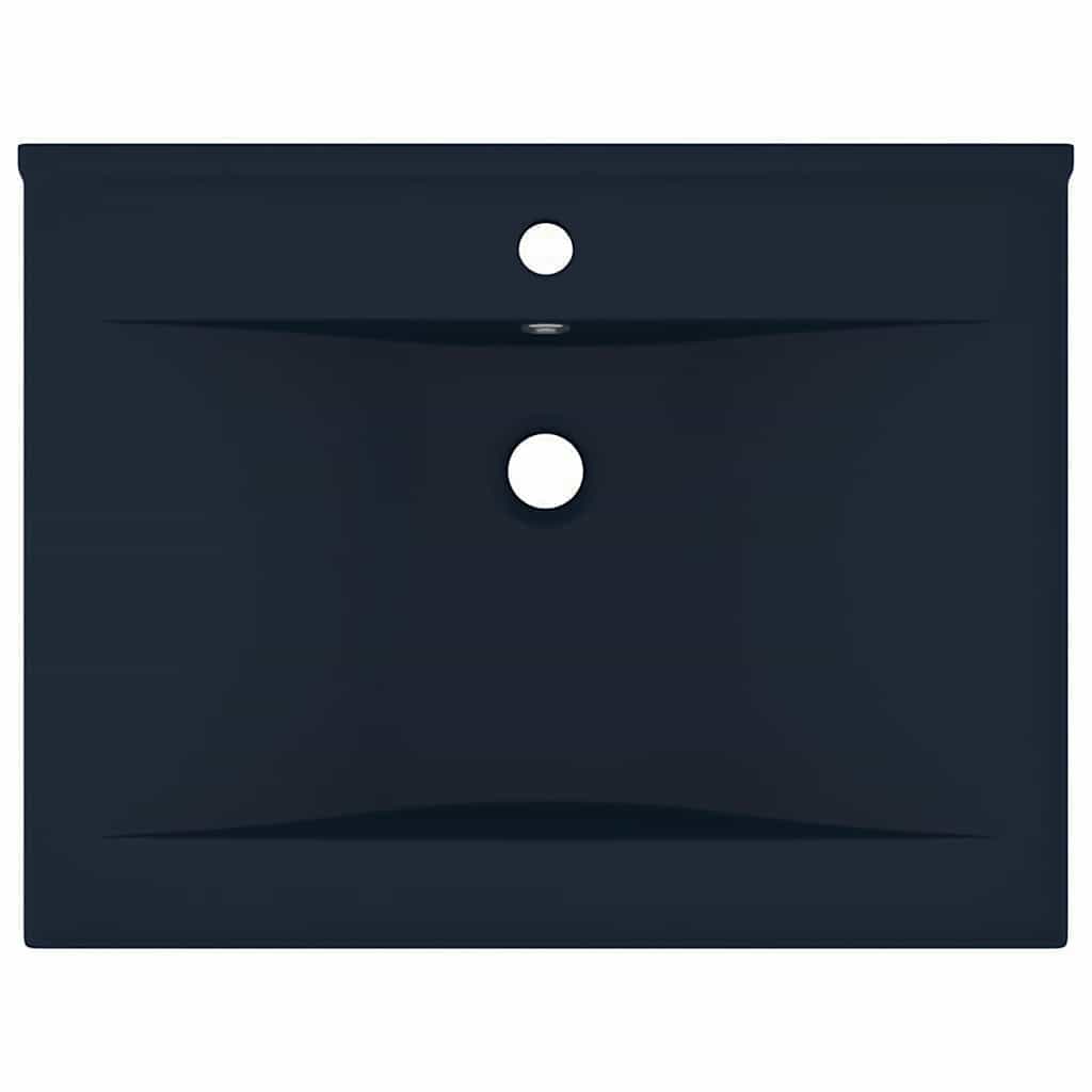 Vidaxl -Waschbecken mit Tap -Loch 60x46 cm Keramikmatte dunkelblau