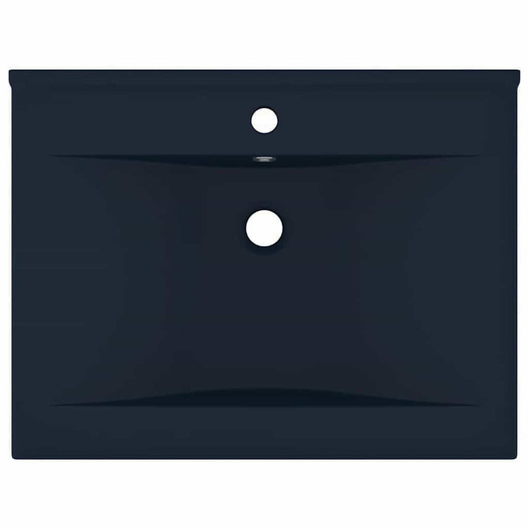 Vidaxl -Waschbecken mit Tap -Loch 60x46 cm Keramikmatte dunkelblau