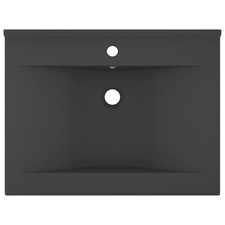 VIDAXL WASHBAIN mit TAP -Loch 60x46 cm Keramik Matt Dunkelgrau