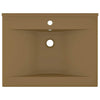 VIDAXL WASHBAIN mit TAP -Loch 60x46 cm Keramikmattencreme