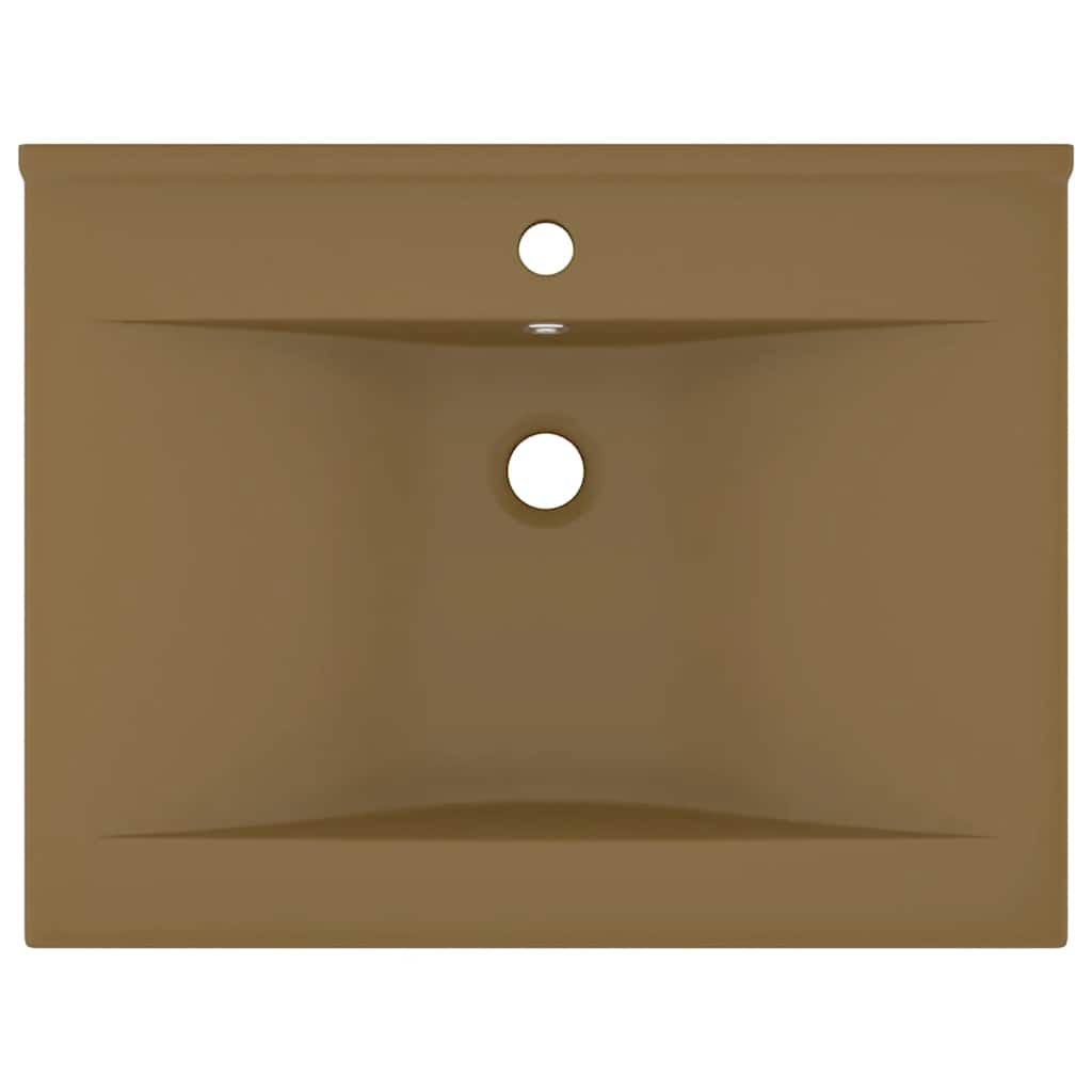 VIDAXL WASHBAIN mit TAP -Loch 60x46 cm Keramikmattencreme