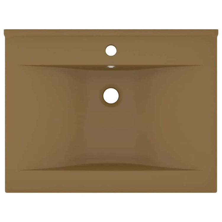 VIDAXL WASHBAIN mit TAP -Loch 60x46 cm Keramikmattencreme