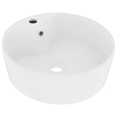 Vidaxl -Waschbecken mit Landung 36x13 cm Keramikmatte Weiß