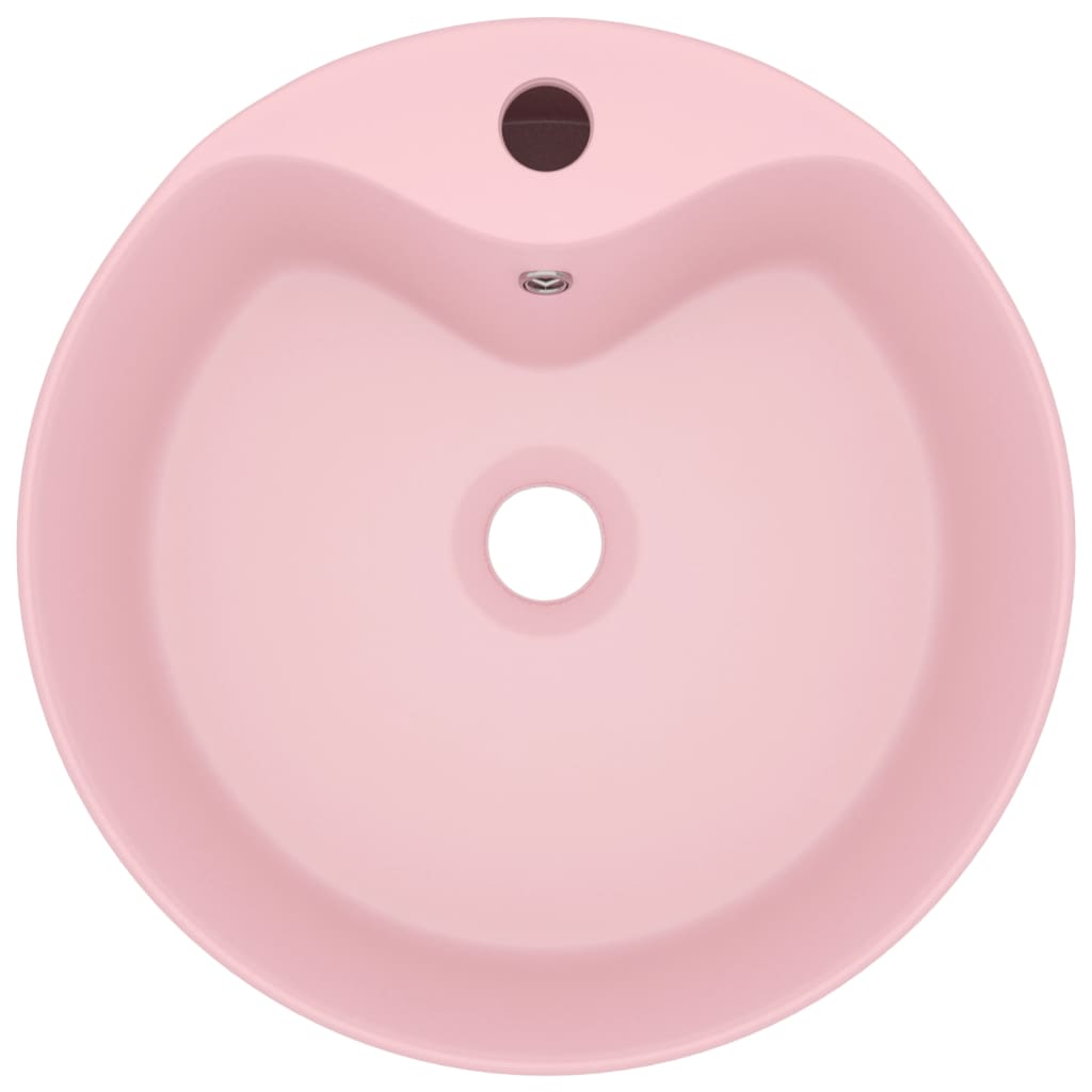 VIDAXL WASHBAIN mit Landung 36x13 cm Keramik Sole Pink