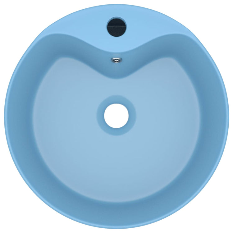 Vidaxl -Waschbecken mit Landung 36x13 cm Keramik Matt Hellblau
