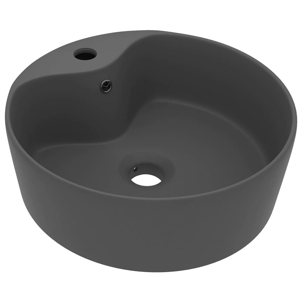 Vidaxl -Waschbecken mit Landung 36x13 cm Keramik Matt Dunkelgrau