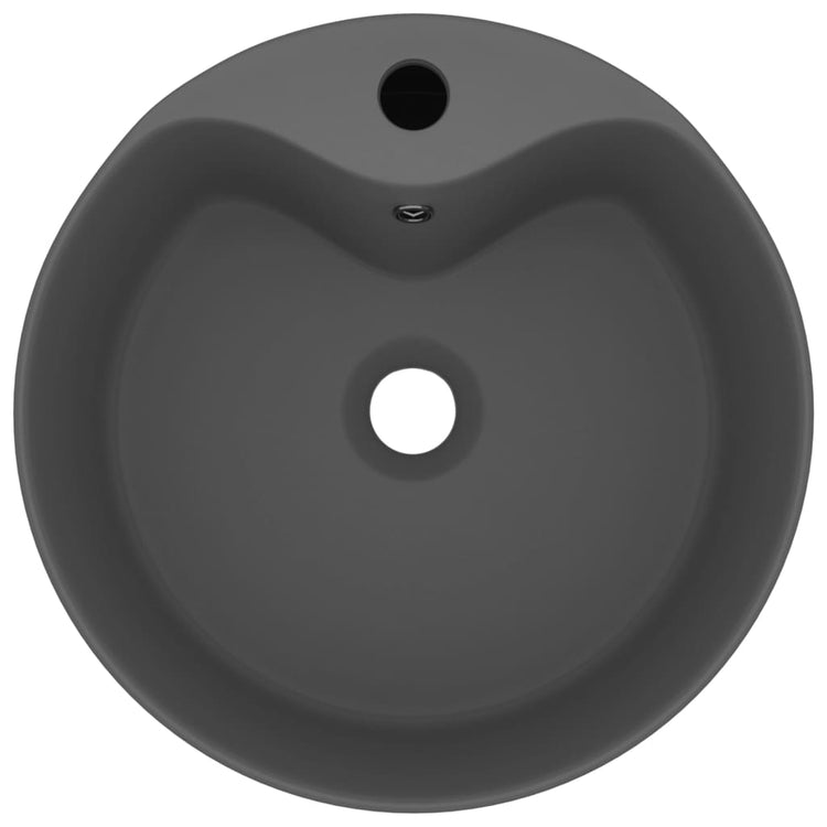 Vidaxl -Waschbecken mit Landung 36x13 cm Keramik Matt Dunkelgrau