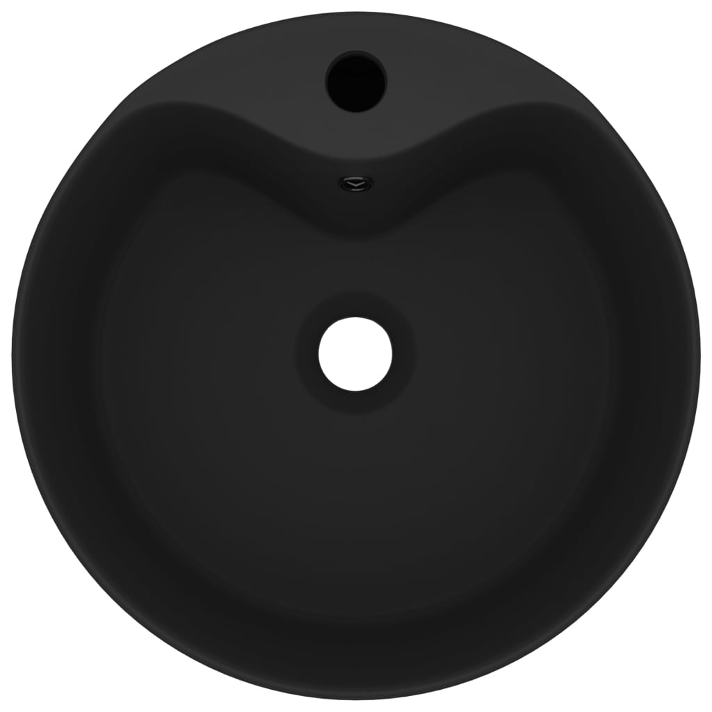Vidaxl -Waschbecken mit Landung 36x13 cm Keramikmattschwarz
