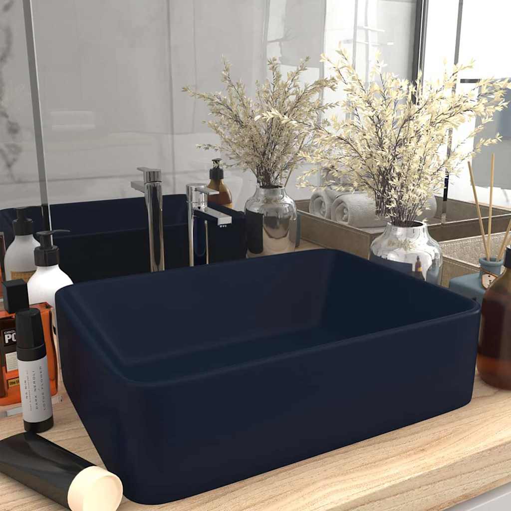 VIDAXL WASHBAIN 41X30X12 CM Keramikmatte dunkelblau