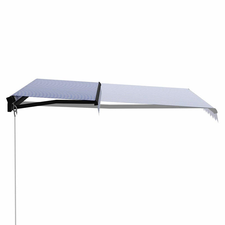Vidaxl luifel erstreckt sich manuell 300x250 cm blau und weiß