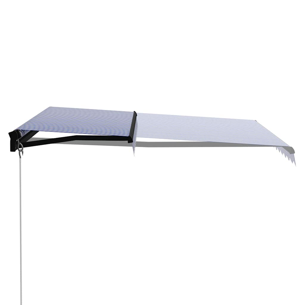 Vidaxl luifel manuell ausziehbar mit LED 300x250 cm blau und weiß