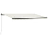 Vidaxl Luifel manuell ausziehbar mit LED 600x300 cm Creme