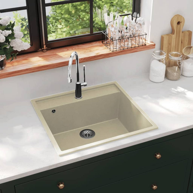 Vidaxx Waschbecken mit Überlaufloch Granitbeige