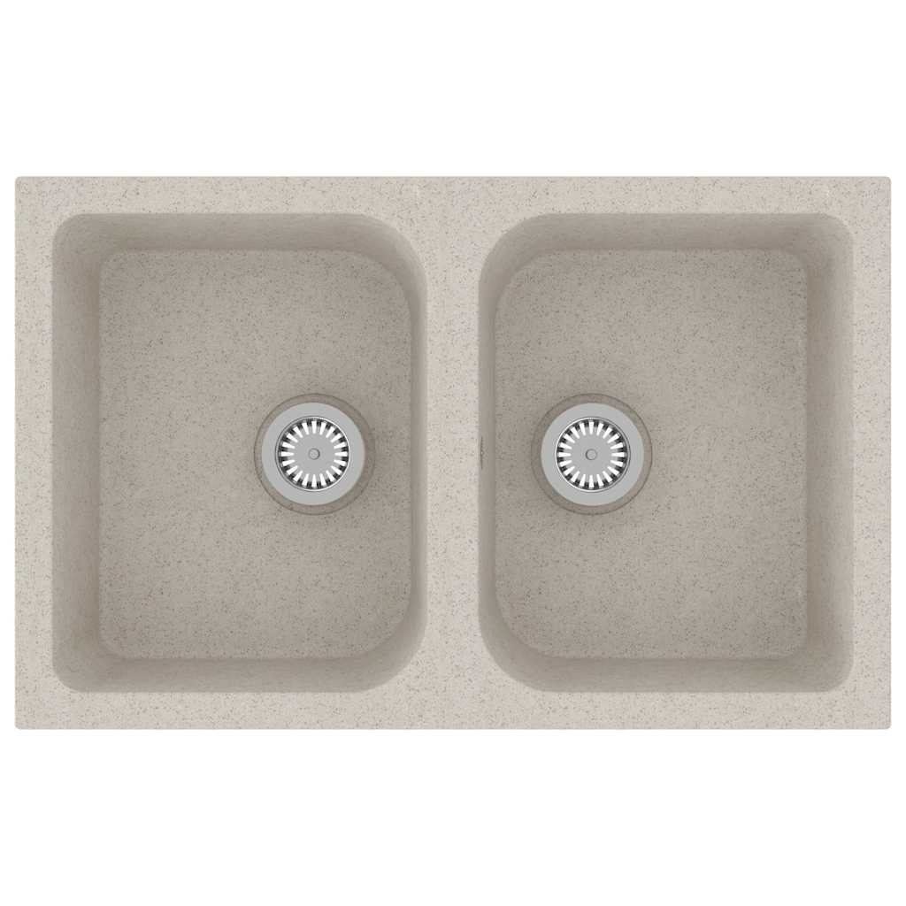Vidaxx Küchenspüle Beige 76 x 48 x 30 cm Quarz und Harz
