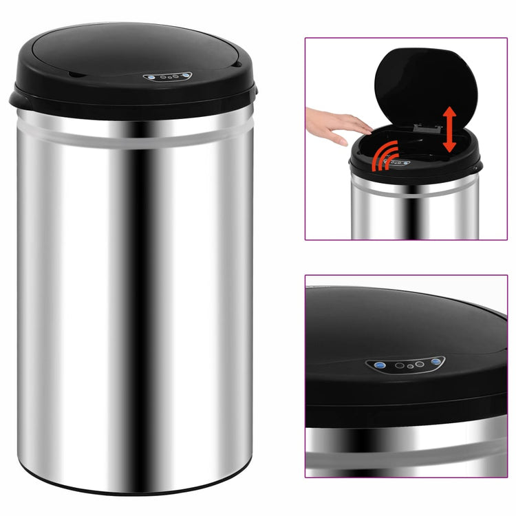 Vidaxl -Müll mit automatischem Sensor 40 l Edelstahl