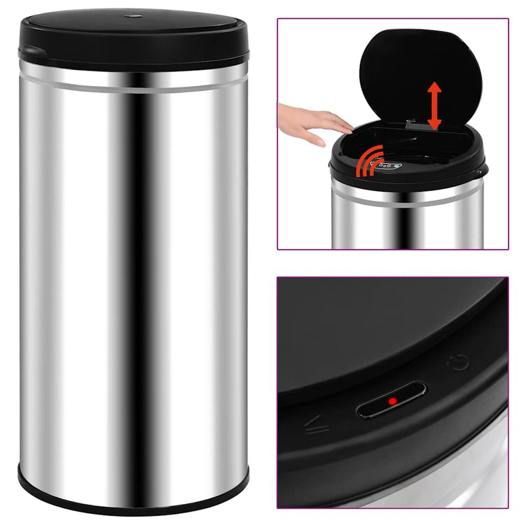 Vidaxl -Mülleimer mit automatischer Sensor 70 L Edelstahl