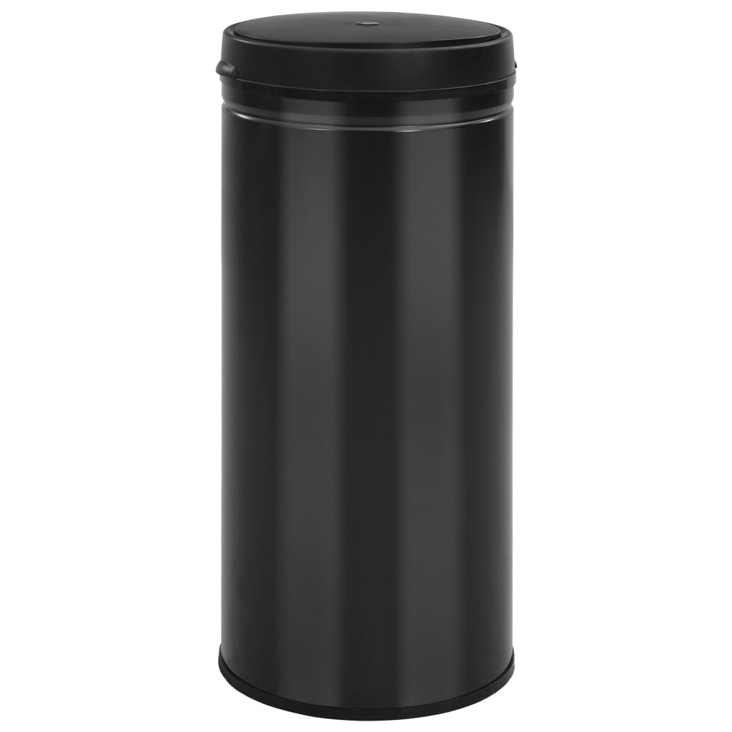 Vidaxl -Müll mit automatischer Sensor 80 l Kohlenstoffstahl schwarz