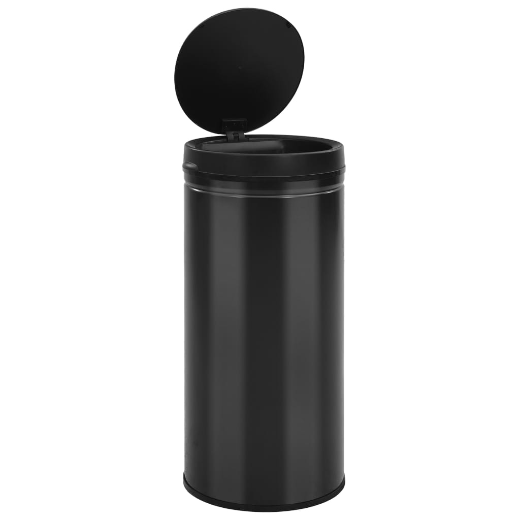 Vidaxl -Müll mit automatischer Sensor 80 l Kohlenstoffstahl schwarz