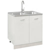 VIDAXL -Spüle mit Doppelbehälter 800x600x155 mm Edelstahl Silber