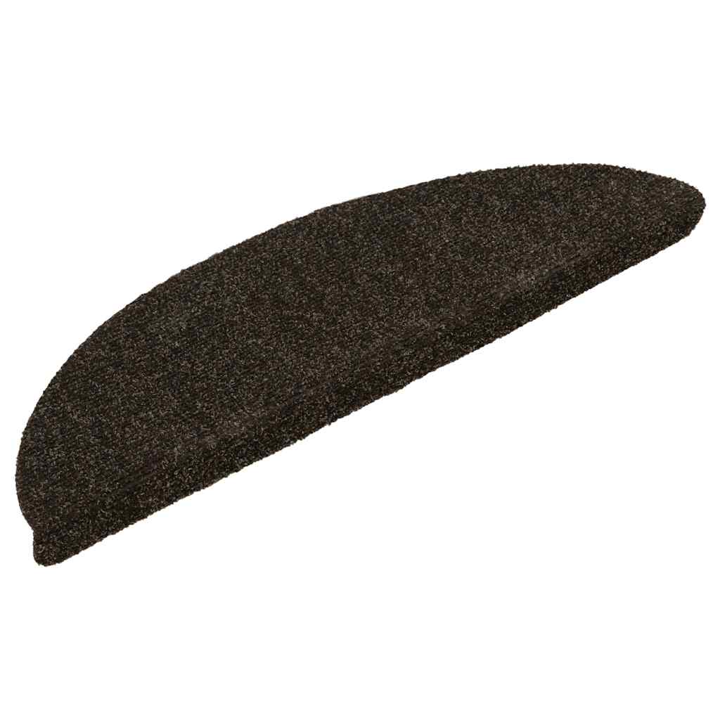 Vidaxl Treppenmatten Selbstadhäsiv 15 ST 56x17x3 cm Nadel sich dunkelbraun anfühlt