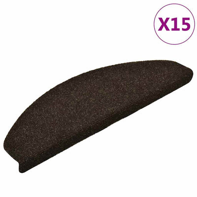 Vidaxl Treppenmatten Selbstadhäsiv 15 ST 65x21x4 cm Nadel dunkelbraun angefühlt