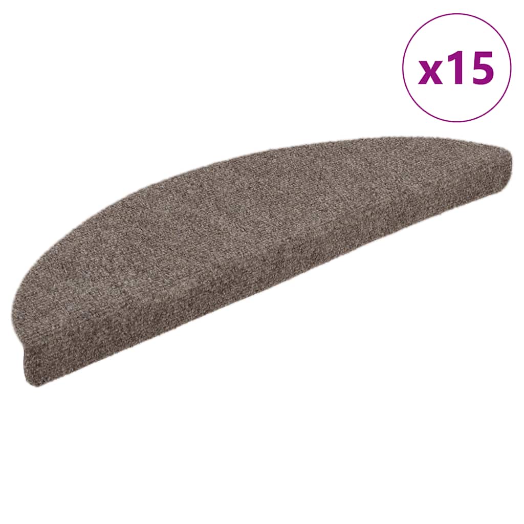 Vidaxl -Treppenmatten Selbstadhäsiv 15 St 56x17x3 cm Nadel Filzcreme -Colored