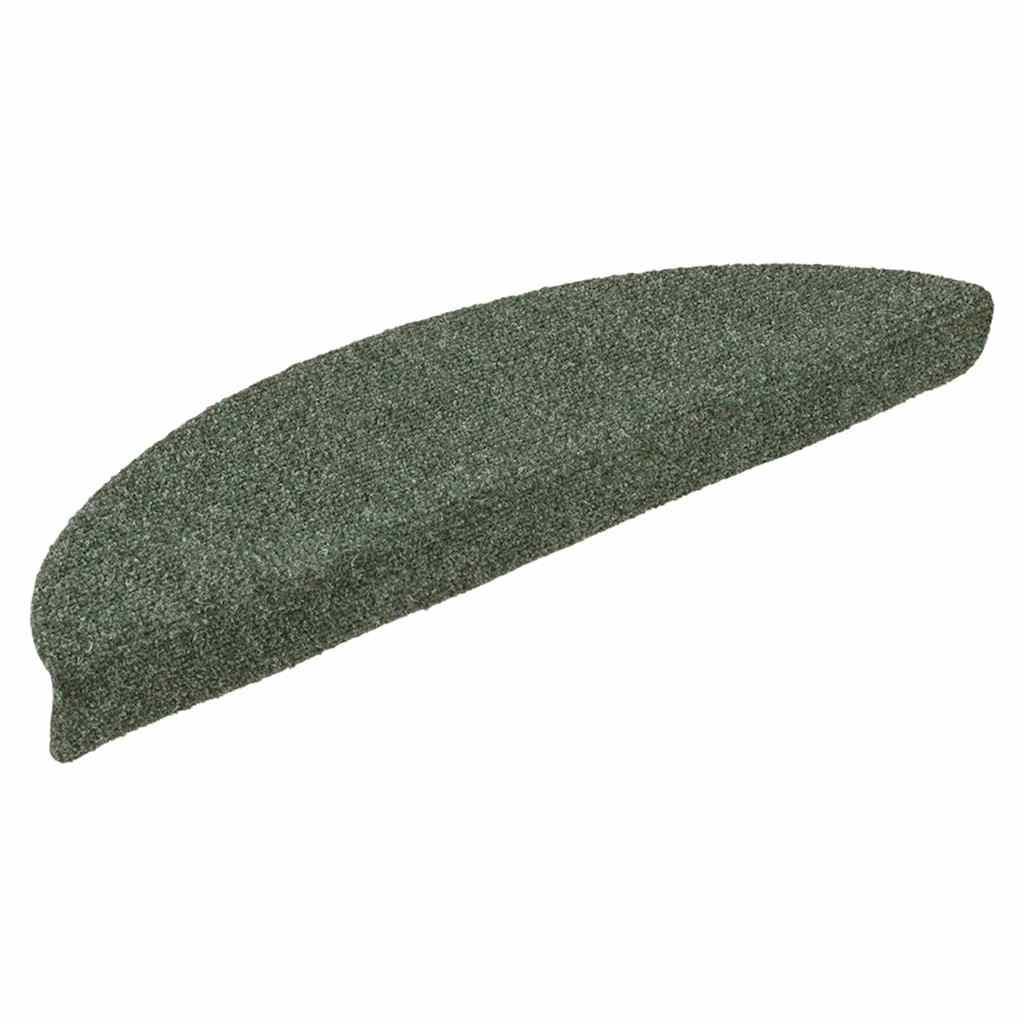 Vidaxl Treppenmatten Selbstadhäsiv 15 St 56x17x3 cm Nadel sich grün gefühlt