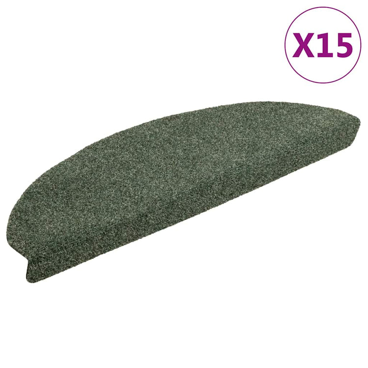 Vidaxl Treppenmatten Selbstadhäsiv 15 ST 65x21x4 cm Nadel sich grün gefühlt