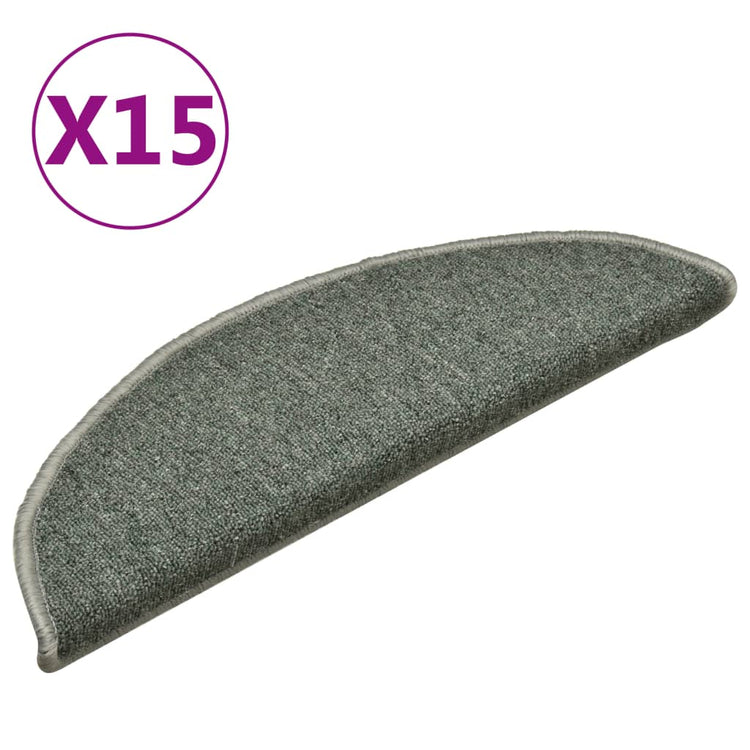 Vidaxl -Treppenmatten 15 ST 56x17x3 cm dunkelgrün