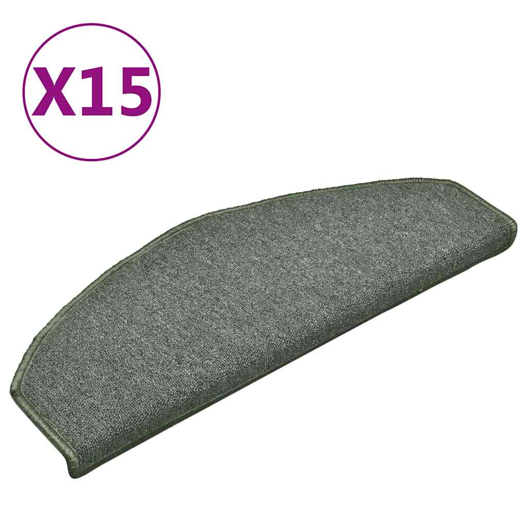 Vidaxl -Treppenmatten 15 ST 65x24x4 cm dunkelgrün