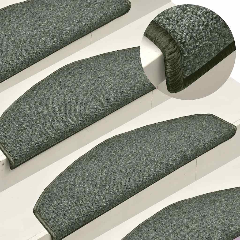 Vidaxl -Treppenmatten 15 ST 65x24x4 cm dunkelgrün