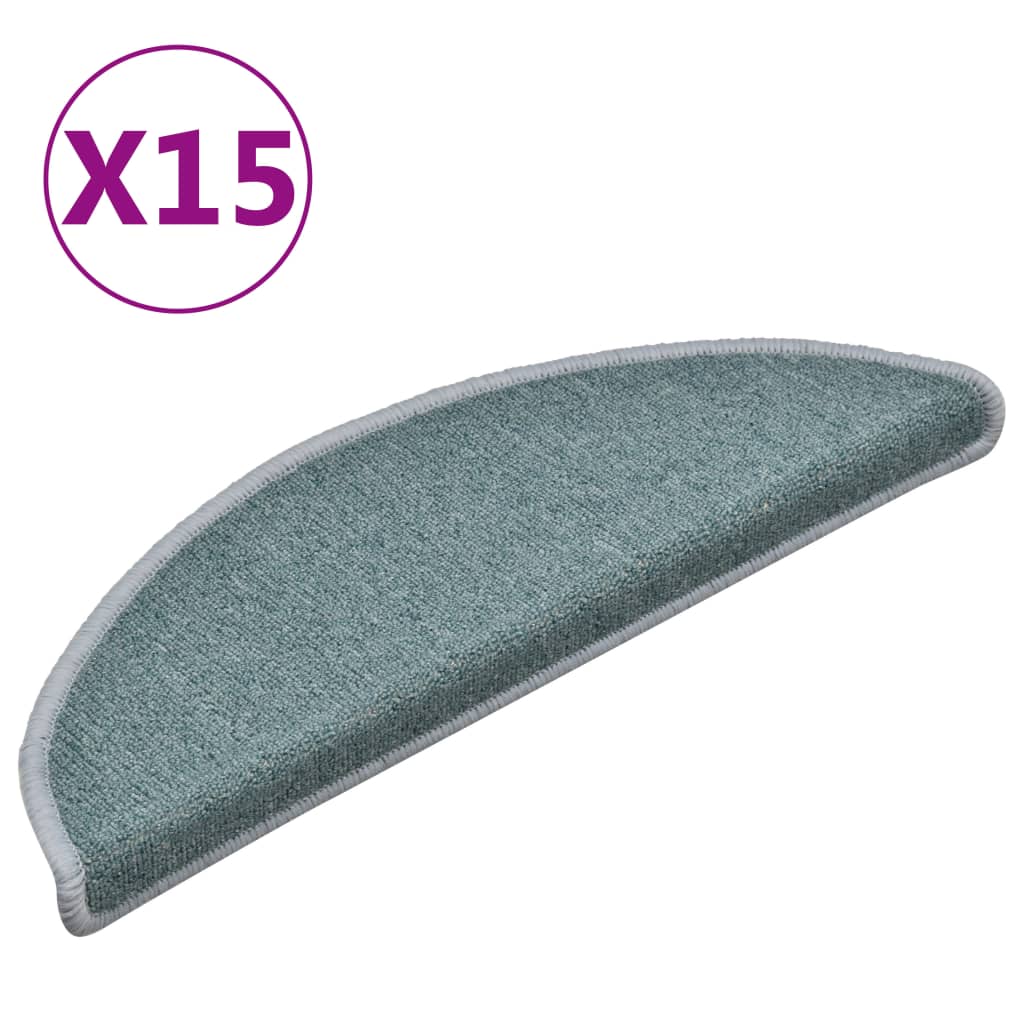 Vidaxl -Treppenmatten 15 ST 56x17x3 cm blau