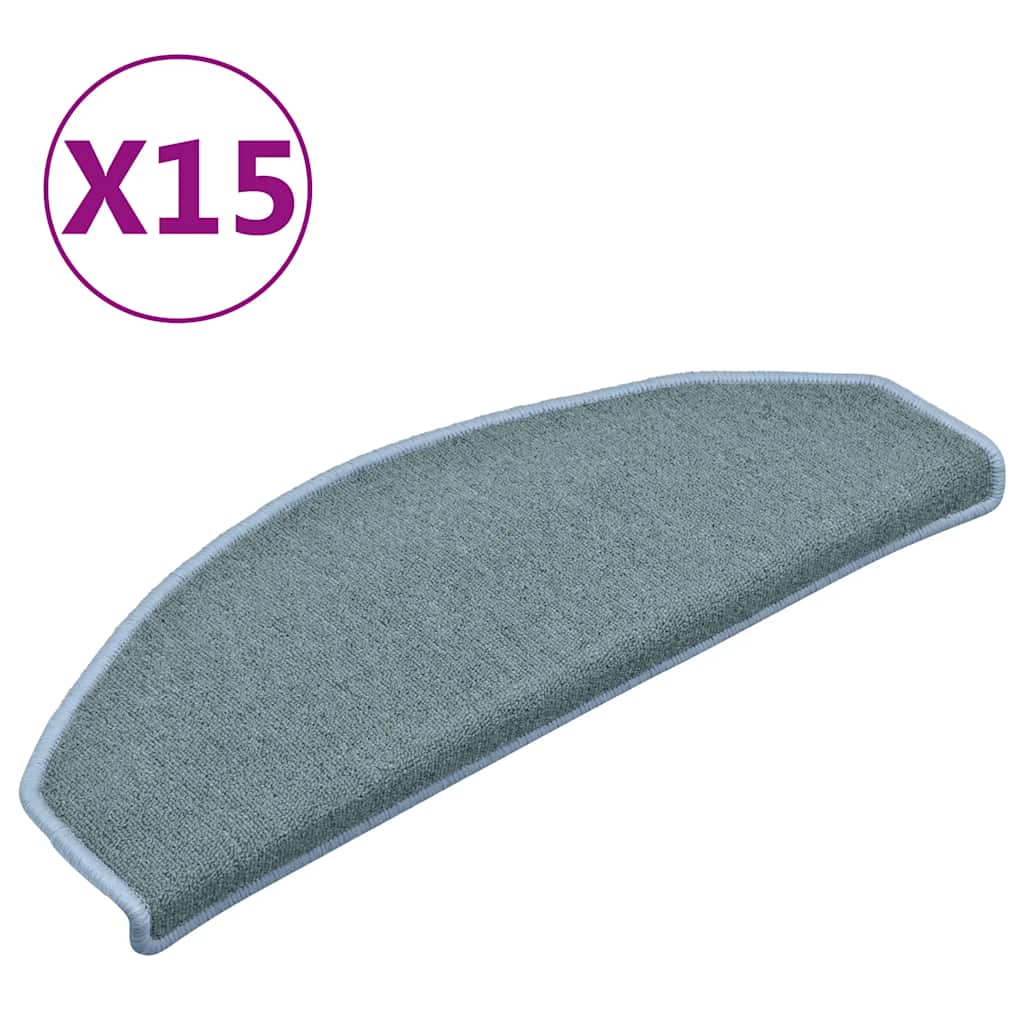 Vidaxl -Treppenmatten 15 ST 65x24x4 cm Blau
