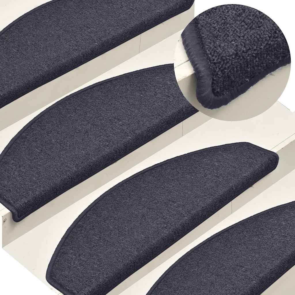 Vidaxl -Treppenmatten 15 ST 65x24x4 cm dunkelgrau und blau