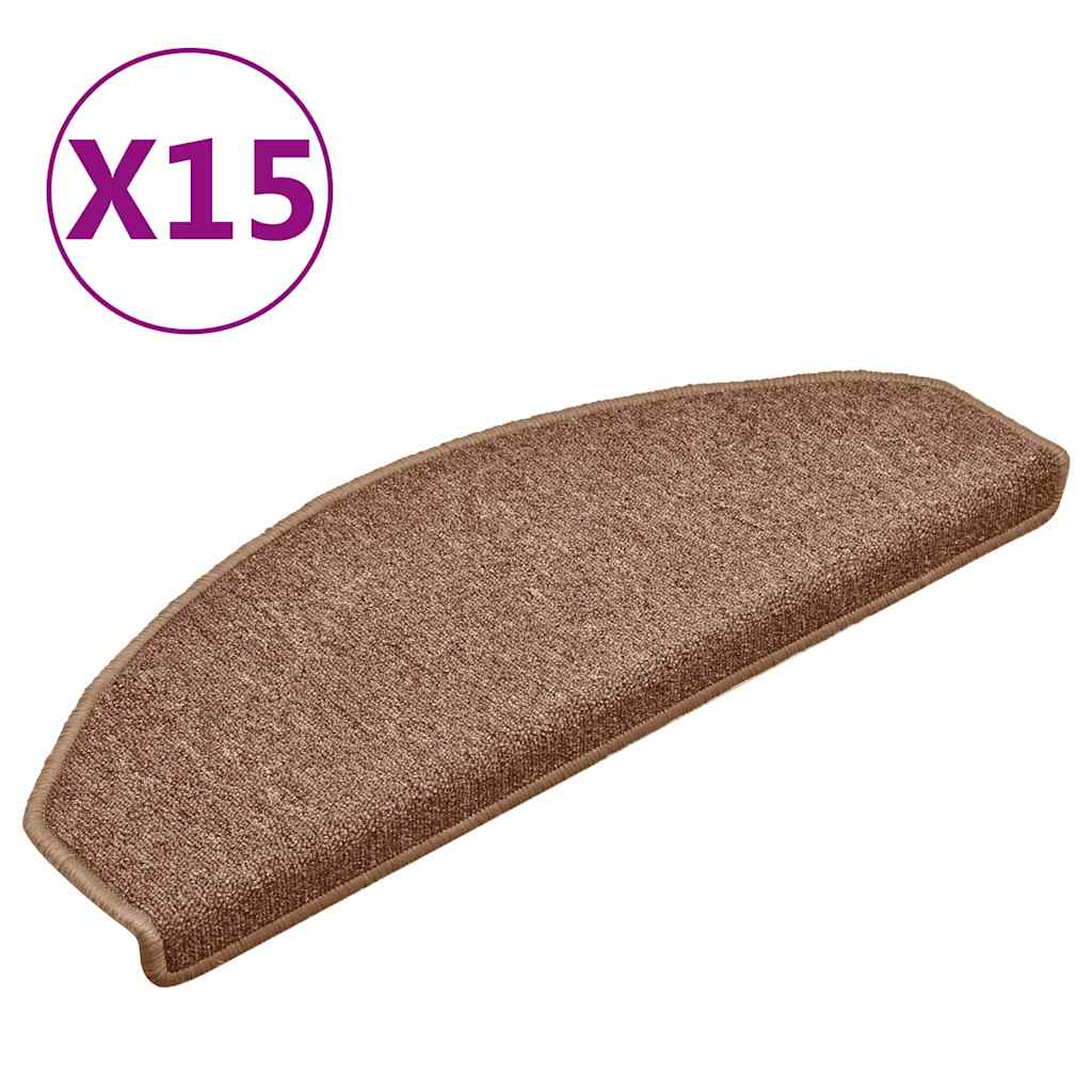 Vidaxl -Treppenmatten 15 ST 65x24x4 cm Braun