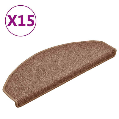 Vidaxl -Treppenmatten 15 ST 65x24x4 cm Braun