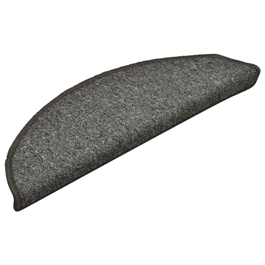 Vidaxl -Treppenmatten 15 ST 56x17x3 cm dunkelgrau