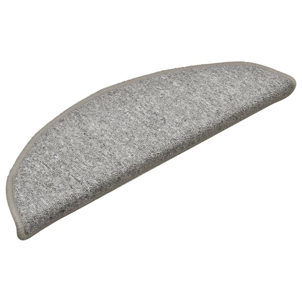Vidaxl -Treppenmatten 15 ST 56x17x3 cm hellgrau