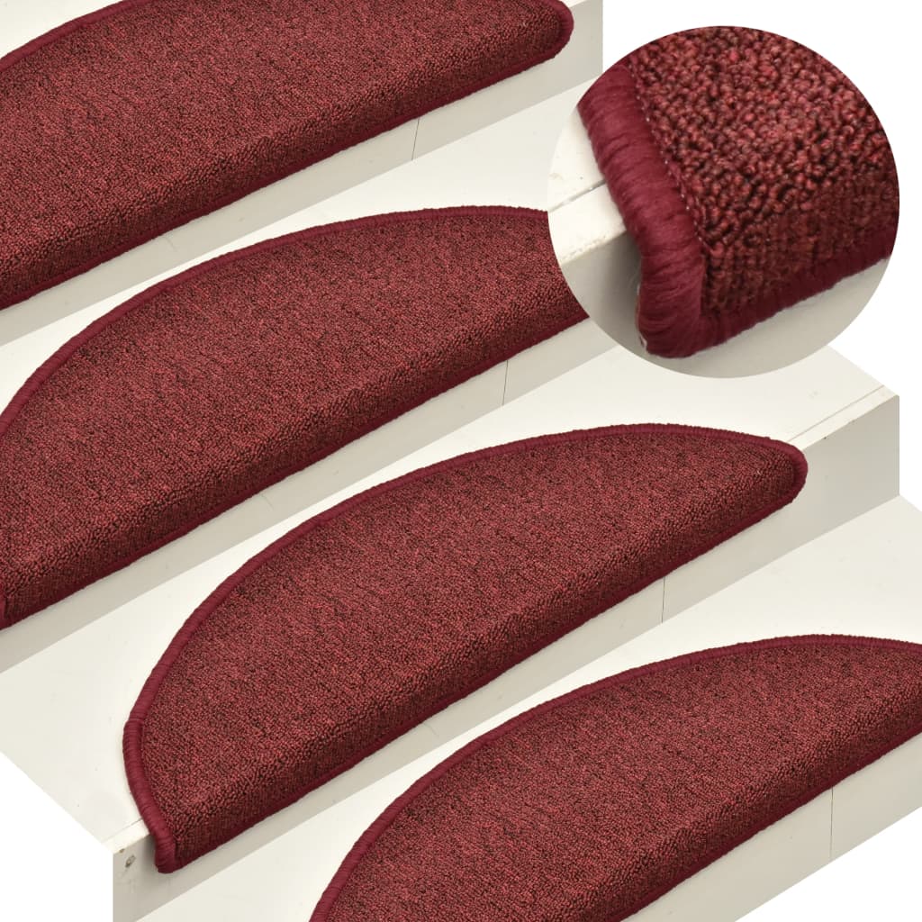 Vidaxl -Treppenmatten 15 ST 56x17x3 cm Rot