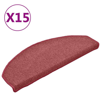 Vidaxl -Treppenmatten 15 ST 65x24x4 cm Rot