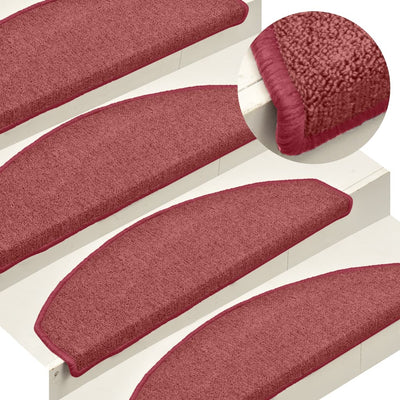Vidaxl -Treppenmatten 15 ST 65x24x4 cm Rot