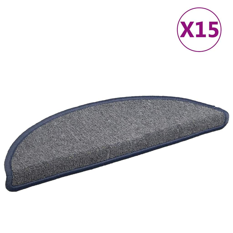 Vidaxl -Treppenmatten 15 ST 56x17x3 cm hellgrau und blau