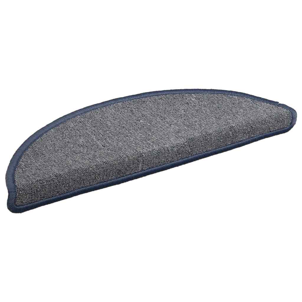 Vidaxl -Treppenmatten 15 ST 56x17x3 cm hellgrau und blau